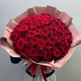 101 красная роза 50 см